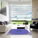 Square Patterned Purple Rug in a Living Room, pat121blu