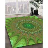 Patterned Green Rug, pat121grn