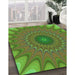 Machine Washable Transitional Green Rug in a Family Room, wshpat121grn