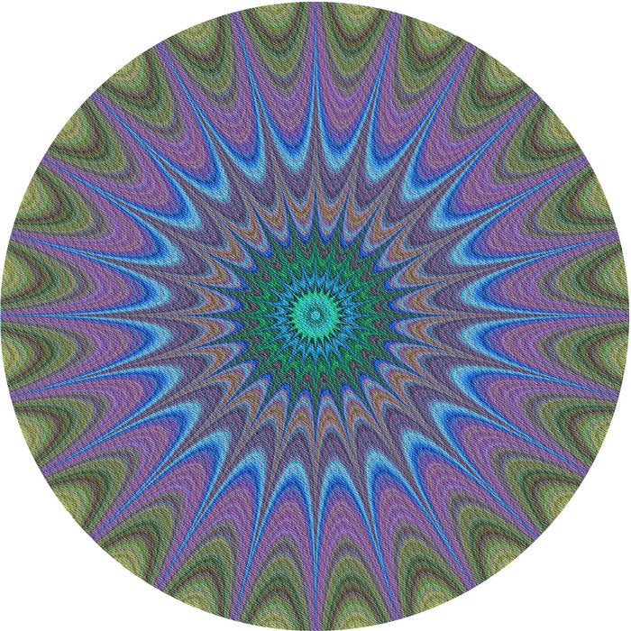 Square Patterned Green Rug, pat121lblu