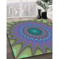 Patterned Green Rug, pat121lblu