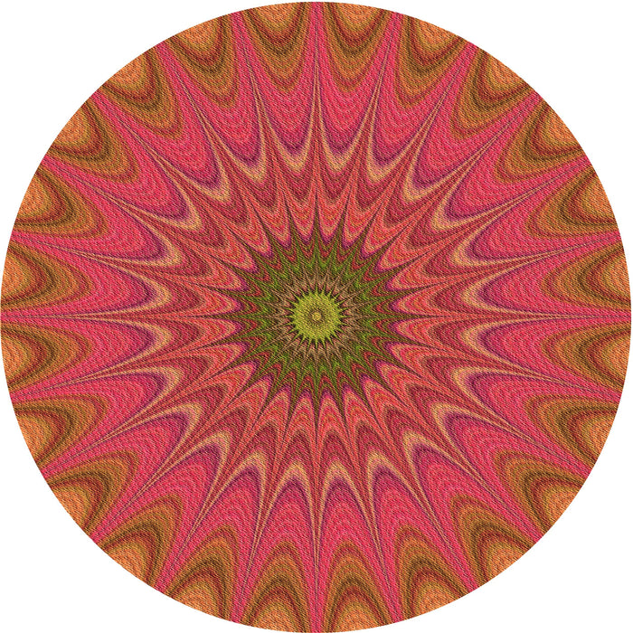 Square Patterned Orange Rug, pat121org