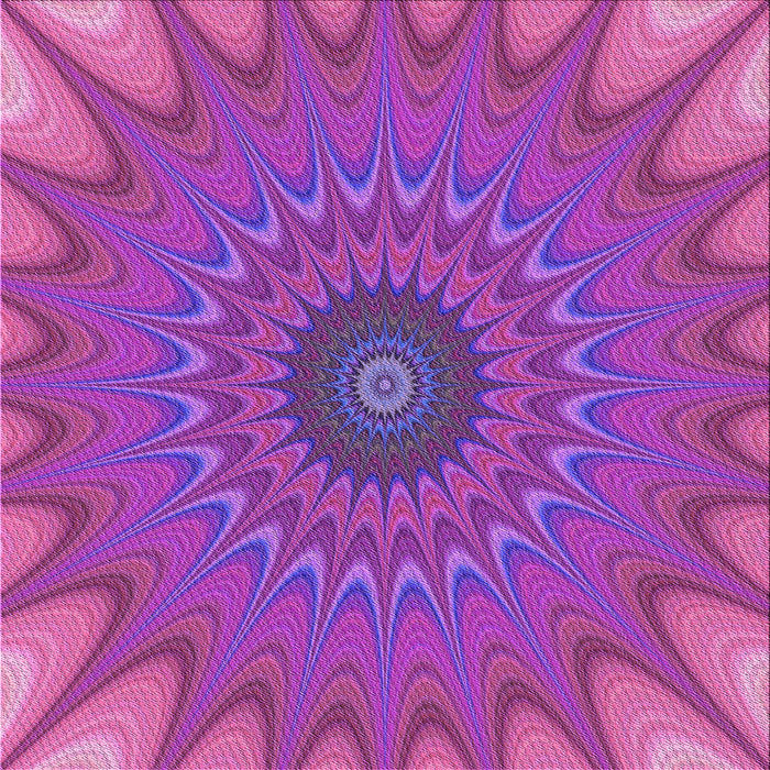 Round Patterned Magenta Pink Rug, pat121pur