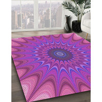 Patterned Magenta Pink Rug, pat121pur