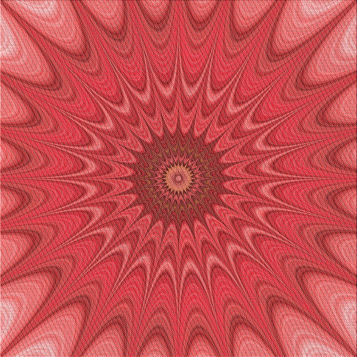 Round Patterned Red Rug, pat121rd