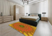 Patterned Red Rug in a Bedroom, pat121yw