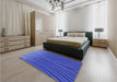 Patterned Blue Rug in a Bedroom, pat1210blu