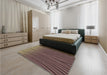 Patterned Dark Almond Brown Rug in a Bedroom, pat1210brn