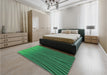 Patterned Deep Emerald Green Rug in a Bedroom, pat1210grn