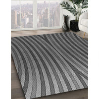 Patterned Gunmetal Gray Rug, pat1210gry