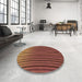 Round Patterned Orange Rug in a Office, pat1210org