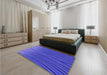 Patterned Light Slate Blue Rug in a Bedroom, pat1210pur