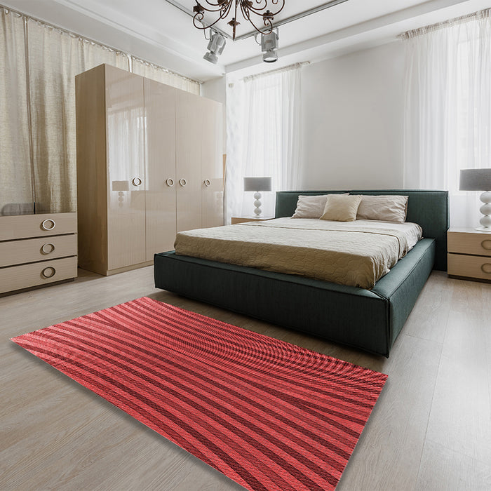 Round Machine Washable Transitional Red Rug in a Office, wshpat1210rd