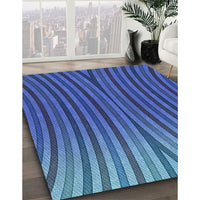 Patterned Blue Novelty Rug, pat1210