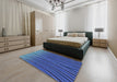 Patterned Blue Novelty Rug in a Bedroom, pat1210