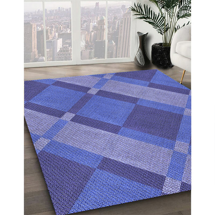 Machine Washable Transitional Sky Blue Rug in a Family Room, wshpat1211blu