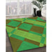 Patterned Seaweed Green Rug in Family Room, pat1211grn