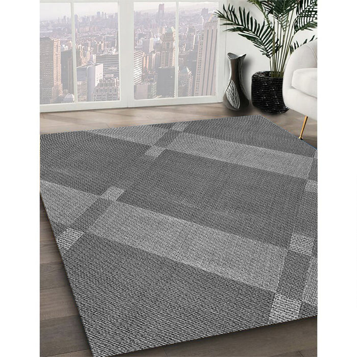 Machine Washable Transitional Grey Gray Rug in a Family Room, wshpat1211gry
