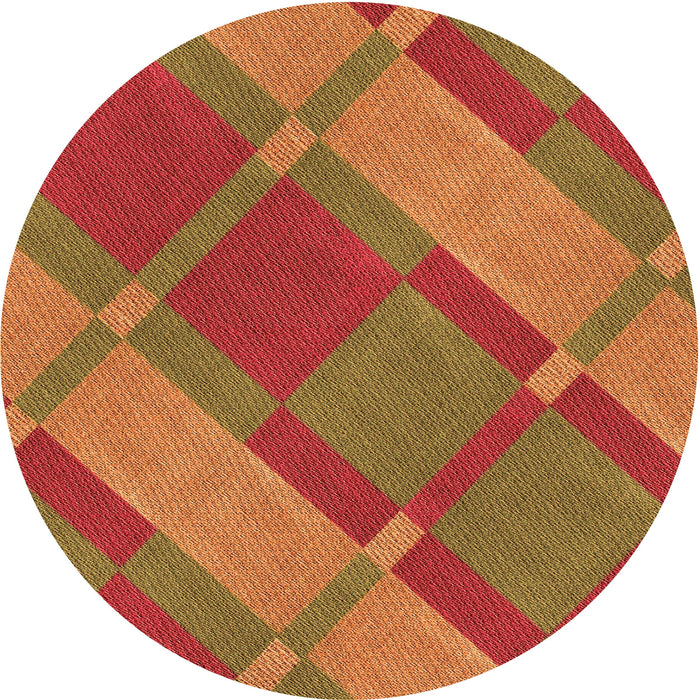 Square Patterned Red Rug, pat1211org