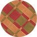 Square Patterned Red Rug, pat1211org