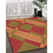 Patterned Red Rug in Family Room, pat1211org