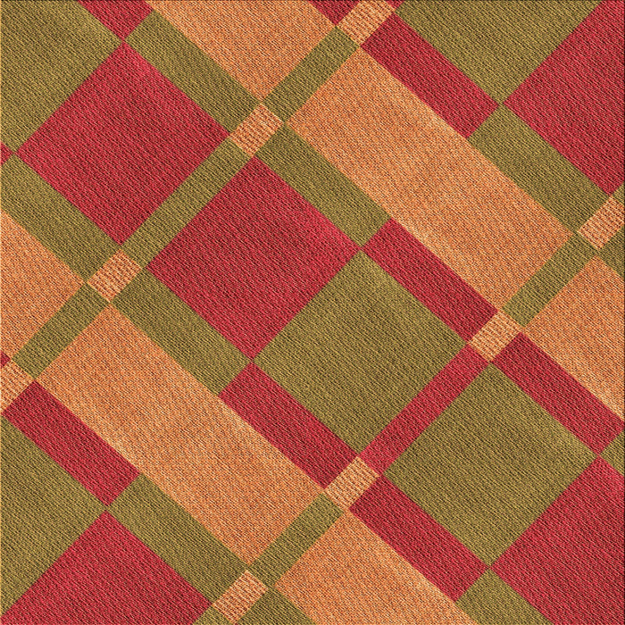 Round Patterned Red Rug, pat1211org