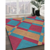 Patterned Bright Maroon Red Novelty Rug, pat1211