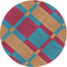 Sideview of Patterned Bright Maroon Red Novelty Rug, pat1211