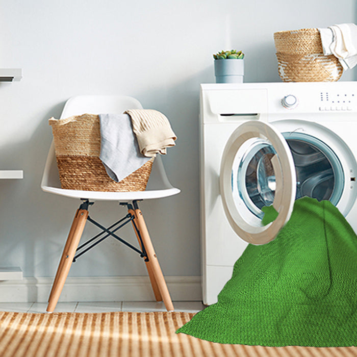 Machine Washable Transitional Green Rug in a Washing Machine, wshpat1212grn