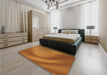 Patterned Neon Orange Rug in a Bedroom, pat1212org