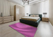 Patterned Medium Violet Red Pink Rug in a Bedroom, pat1212pur