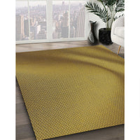 Patterned Dark Bronze Brown Novelty Rug, pat1212