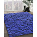 Patterned Blue Rug in Family Room, pat1213blu