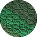 Square Machine Washable Transitional Dark Forest Green Rug in a Living Room, wshpat1213grn