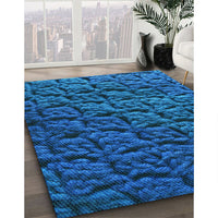 Patterned Blueberry Blue Rug, pat1213lblu