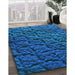 Patterned Blueberry Blue Rug in Family Room, pat1213lblu