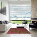 Square Patterned Red Rug in a Living Room, pat1213org