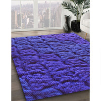 Patterned Cobalt Blue Rug, pat1213pur