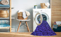 Machine Washable Transitional Cobalt Blue Rug in a Washing Machine, wshpat1213pur