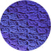 Square Patterned Cobalt Blue Rug, pat1213pur