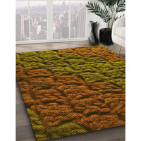 Patterned Dark Bisque Brown Rug, pat1213yw