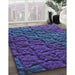 Patterned Blue Lotus Blue Novelty Rug in Family Room, pat1213