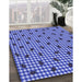 Patterned Denim Blue Rug in Family Room, pat1214blu