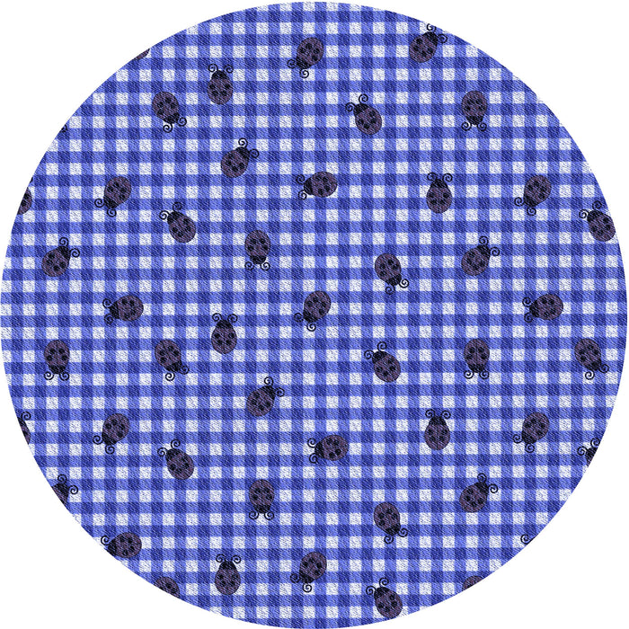 Square Patterned Denim Blue Rug, pat1214blu