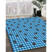 Patterned Blue Rug in Family Room, pat1214lblu