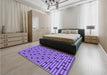 Patterned Amethyst Purple Rug in a Bedroom, pat1214pur