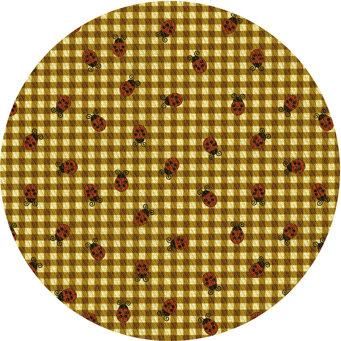 Square Patterned Yellow Rug, pat1214yw