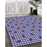 Patterned Dark Slate Blue Purple Novelty Rug, pat1214