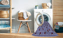 Machine Washable Transitional Dark Slate Blue Purple Rug in a Washing Machine, wshpat1214