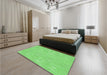 Patterned Emerald Green Rug in a Bedroom, pat1215grn